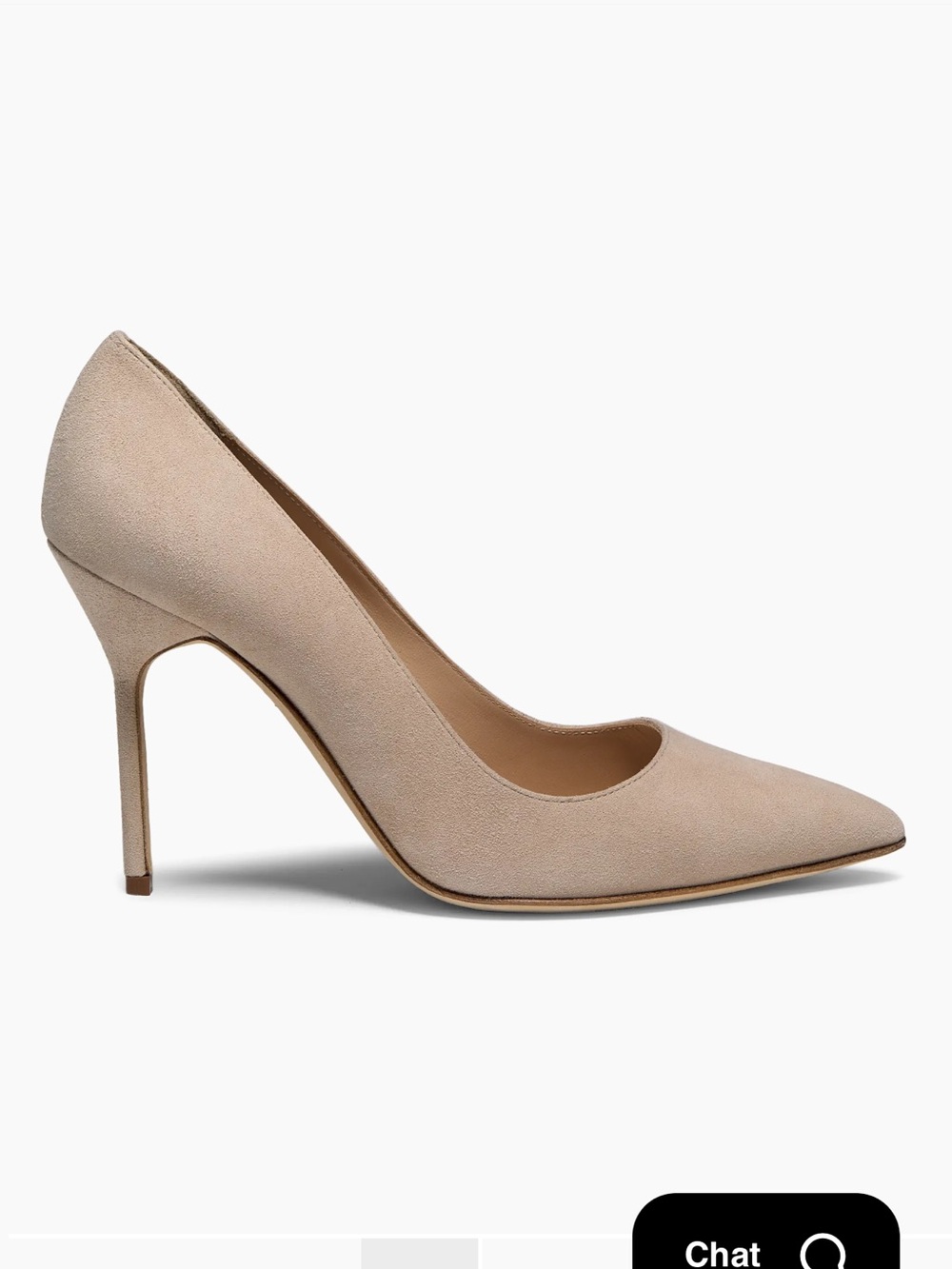 Manolo Blahnik Nude Suede Pointed-Toe Stiletto Pump